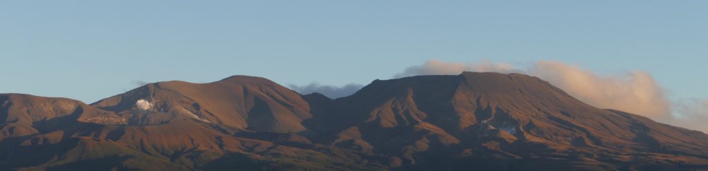 Mount Tongariro, just before the late autumn sun sets.
