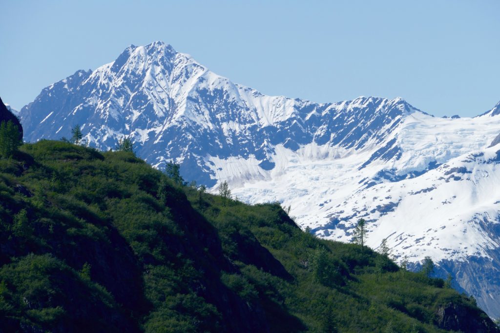 Looking across from Reid Glacier's snout, across to Mount Abdallah on the far side of Glacier Bay.