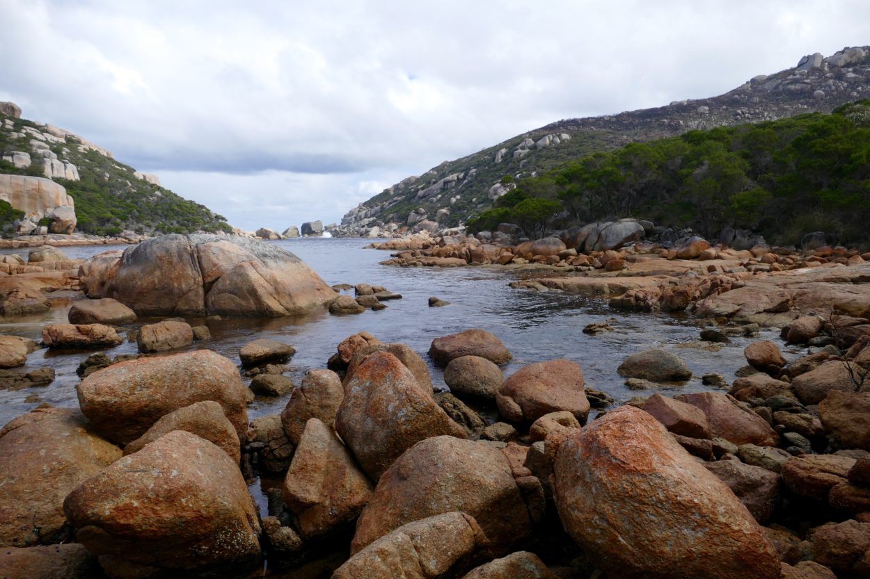 Waychinicup Inlet, looking toward the ocean, Spring 2016.