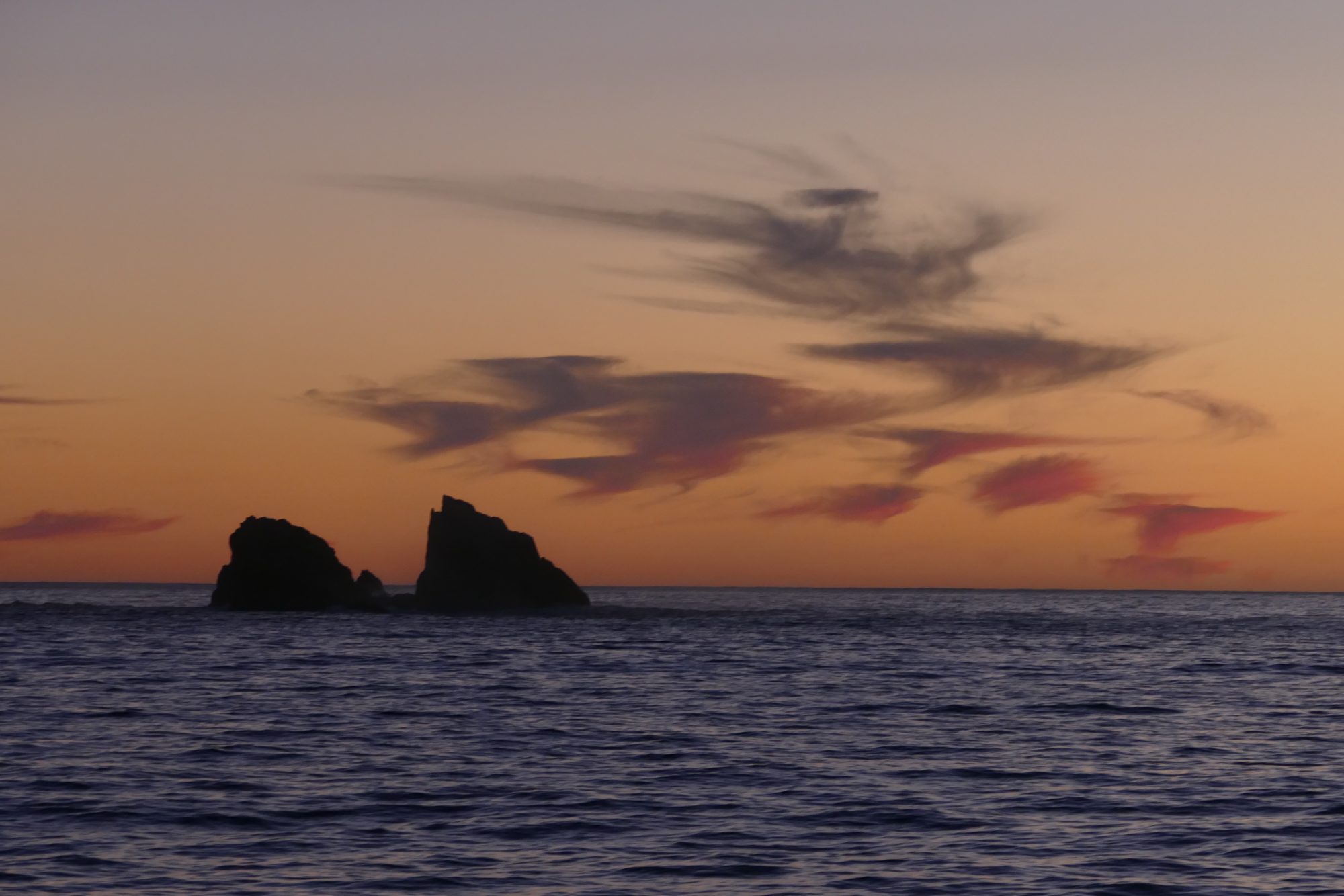 Ocean-proper, exceptionally calm at dusk on April 22, 2015. All photos copyright Doug Spencer.